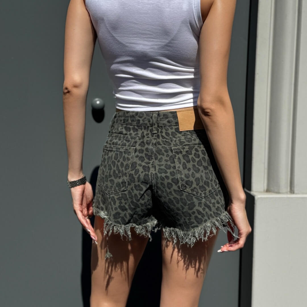 OF - Shorts Ester animalier verde