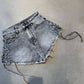LM - Shorts Lisa lacci grigio con borchie