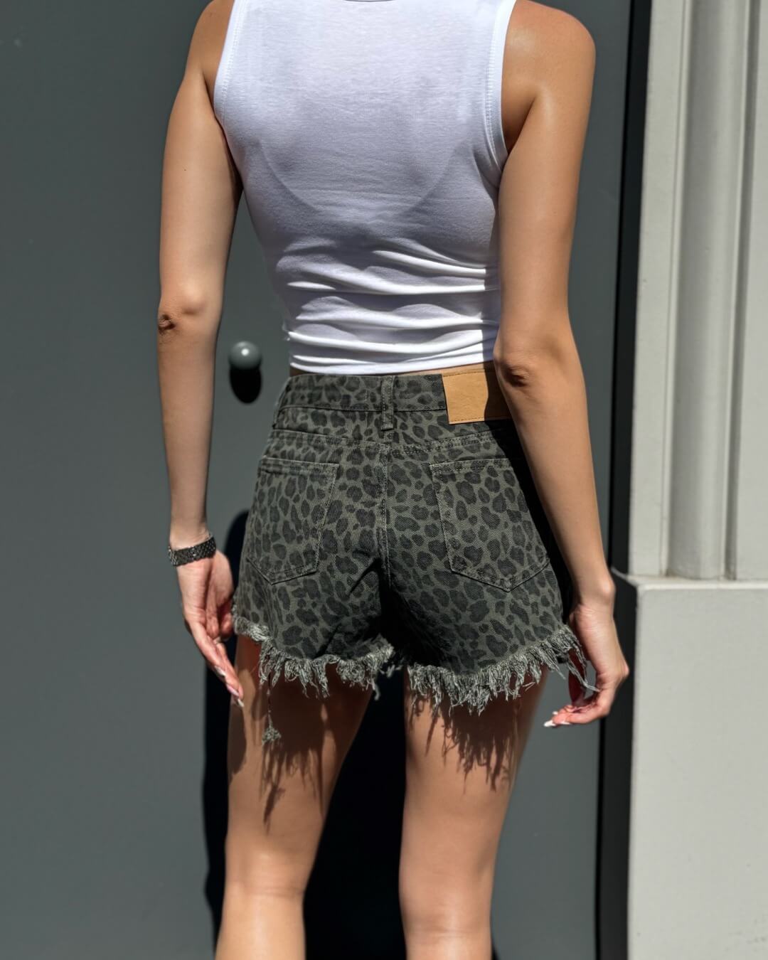 OF - Shorts Ester animalier verde