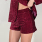 LM - Shorts Milla paillettes bordeaux