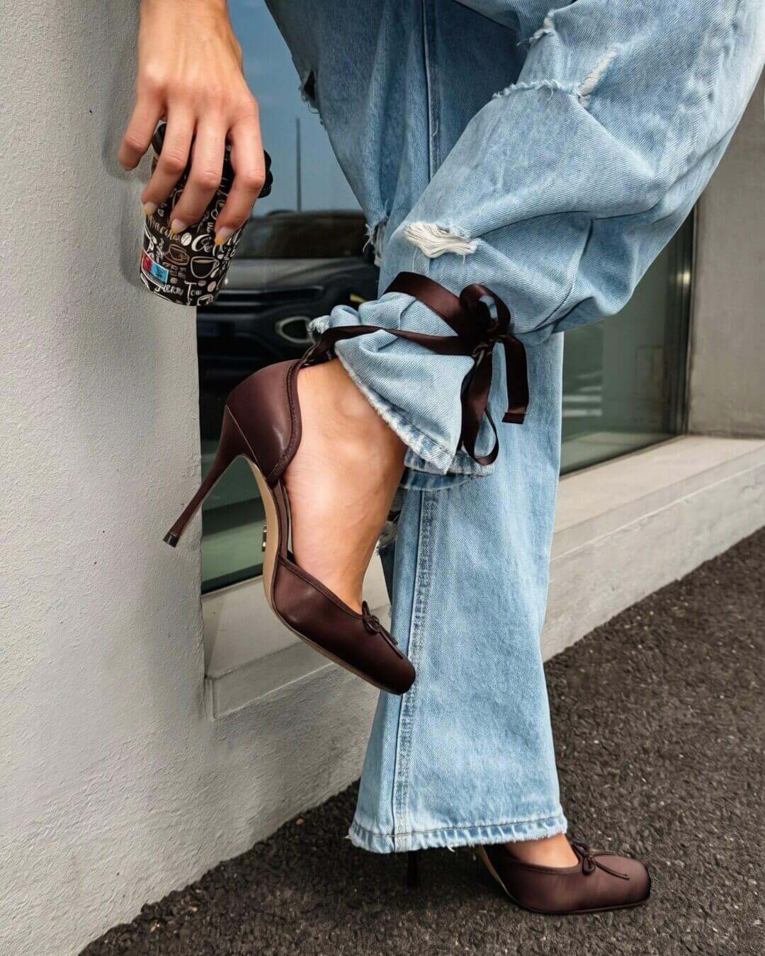 OF - Steve Madden Larina dark brown satin