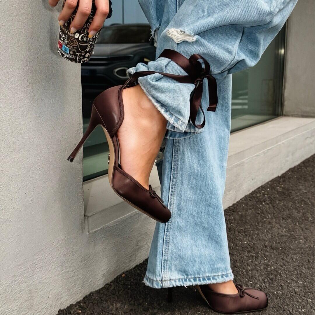 OF - Steve Madden Larina dark brown satin