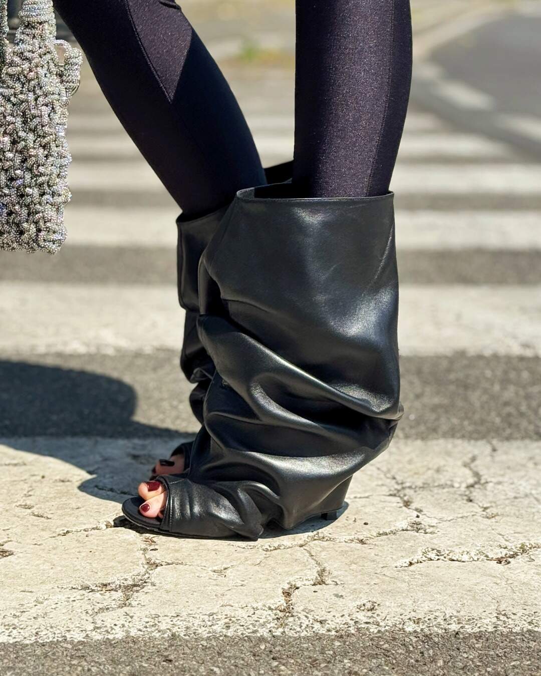OF - Stivale Megan pelle nero