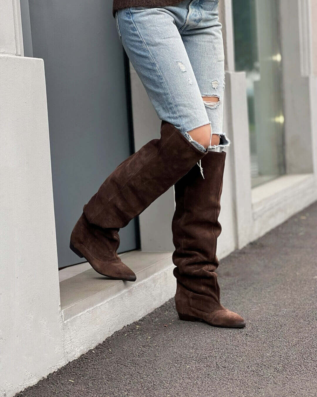 OF - Stivale Yoko camoscio testa di moro