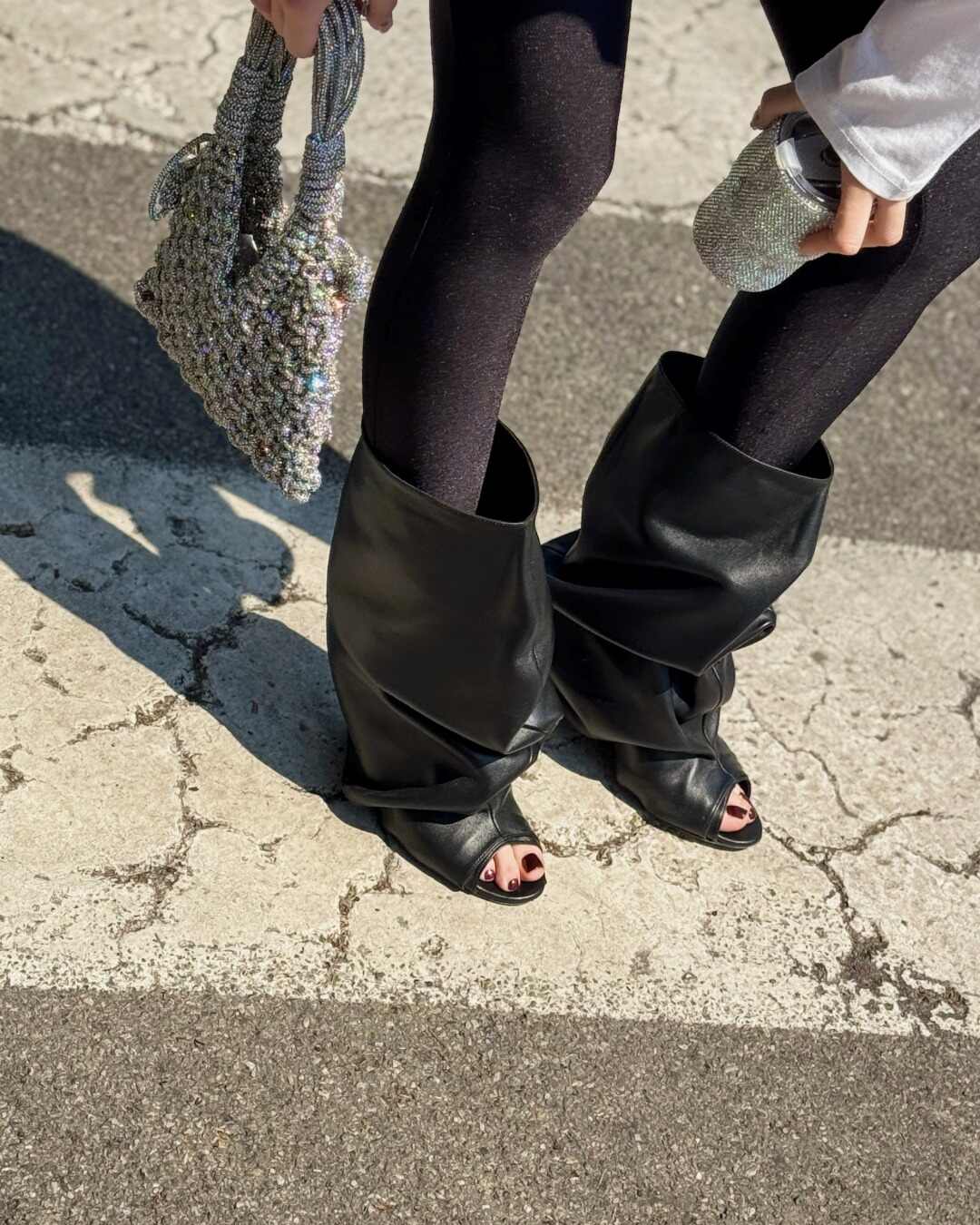 OF - Stivale Megan pelle nero