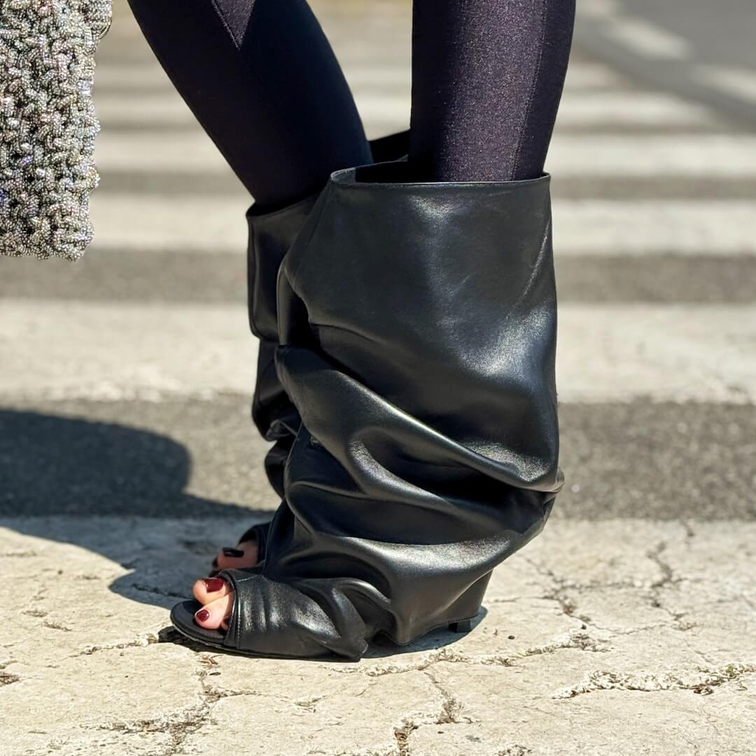 OF - Stivale Megan pelle nero