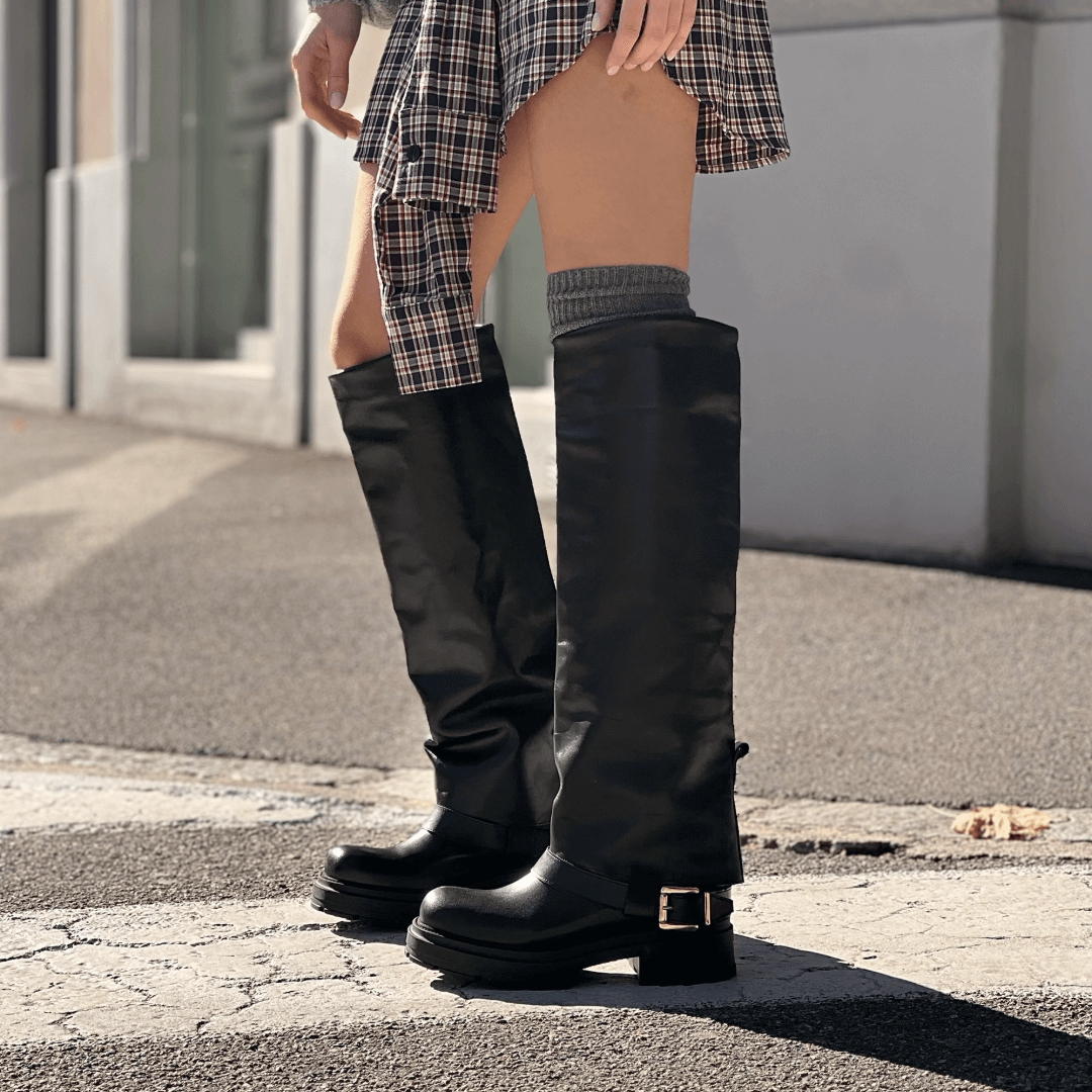 OF - Stivale Timo nero con fibbia