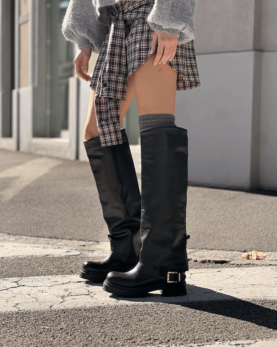 OF - Stivale Timo nero con fibbia