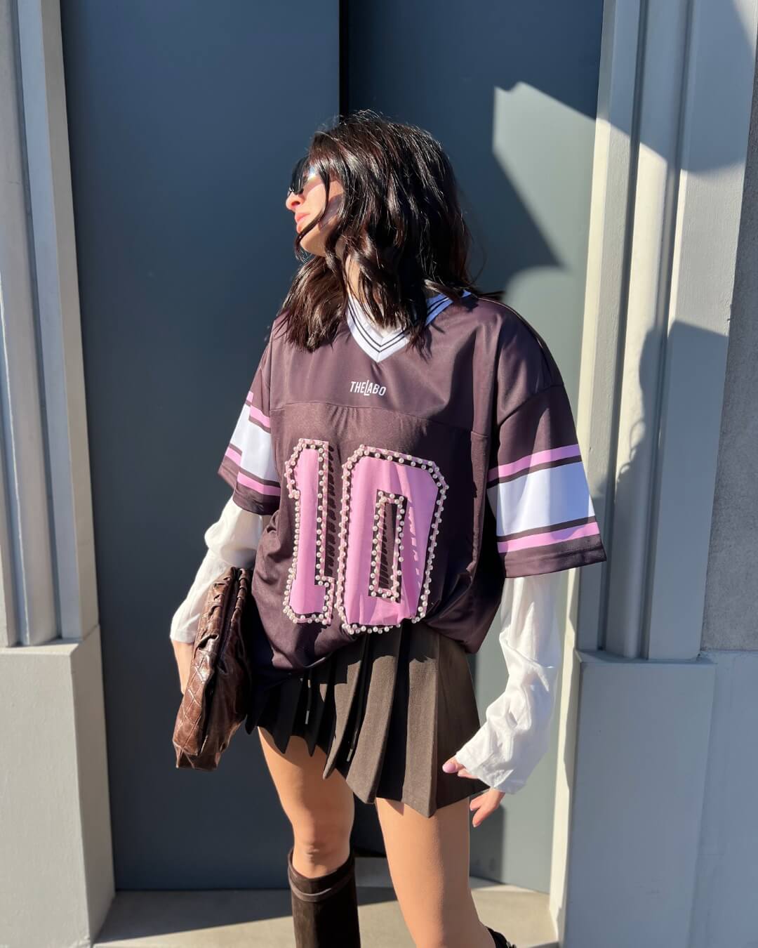 OF - T-shirt Ten brown pink