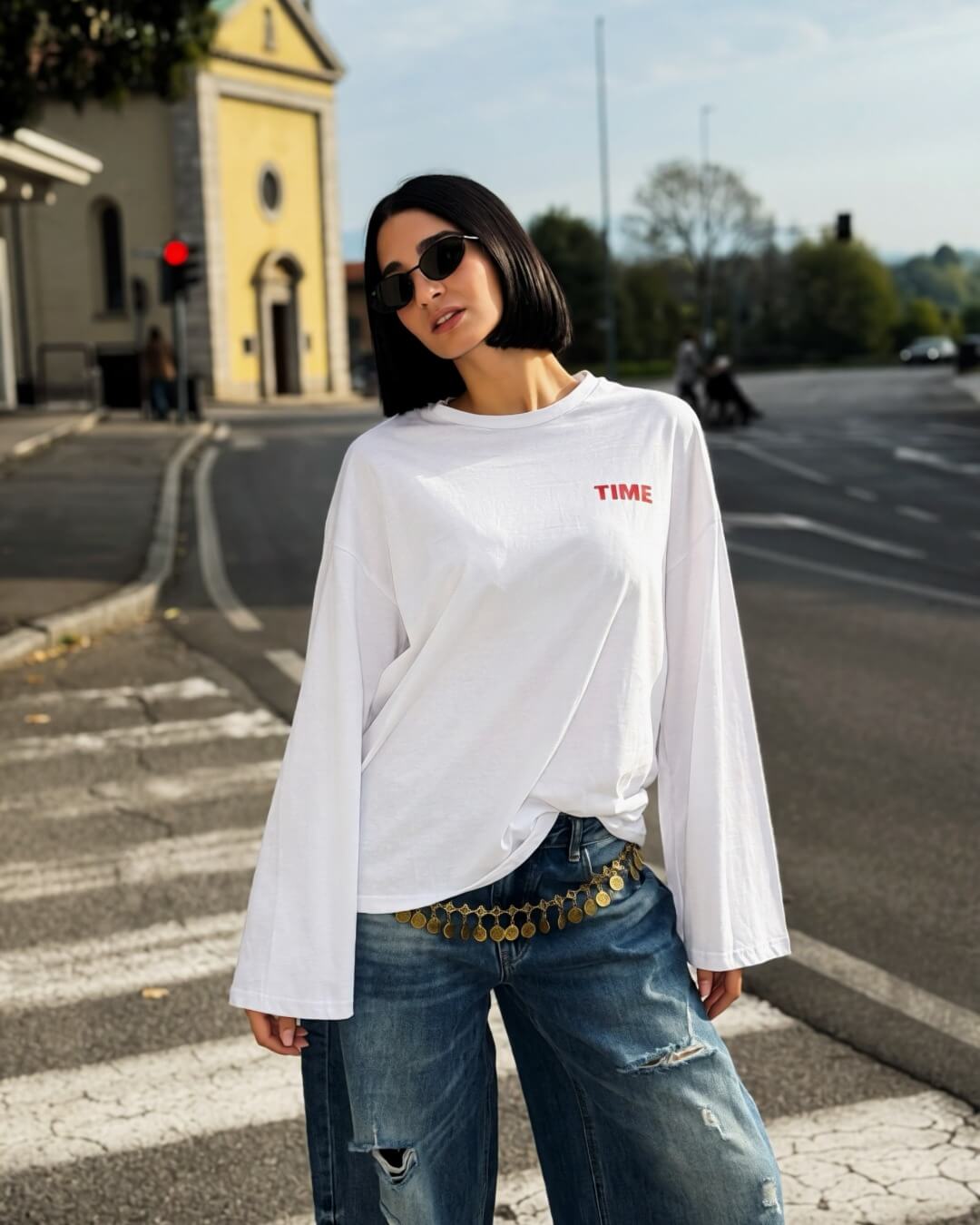 OF - T-shirt Time bianca