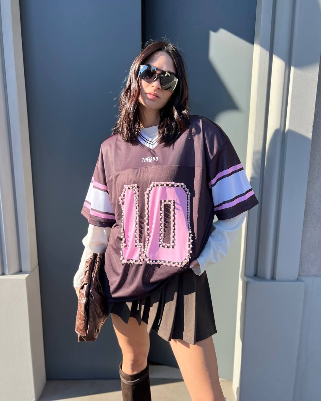 OF - T-shirt Ten brown pink