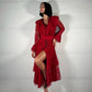 LM - TPN Abito lungo Shiloh pizzo rosso