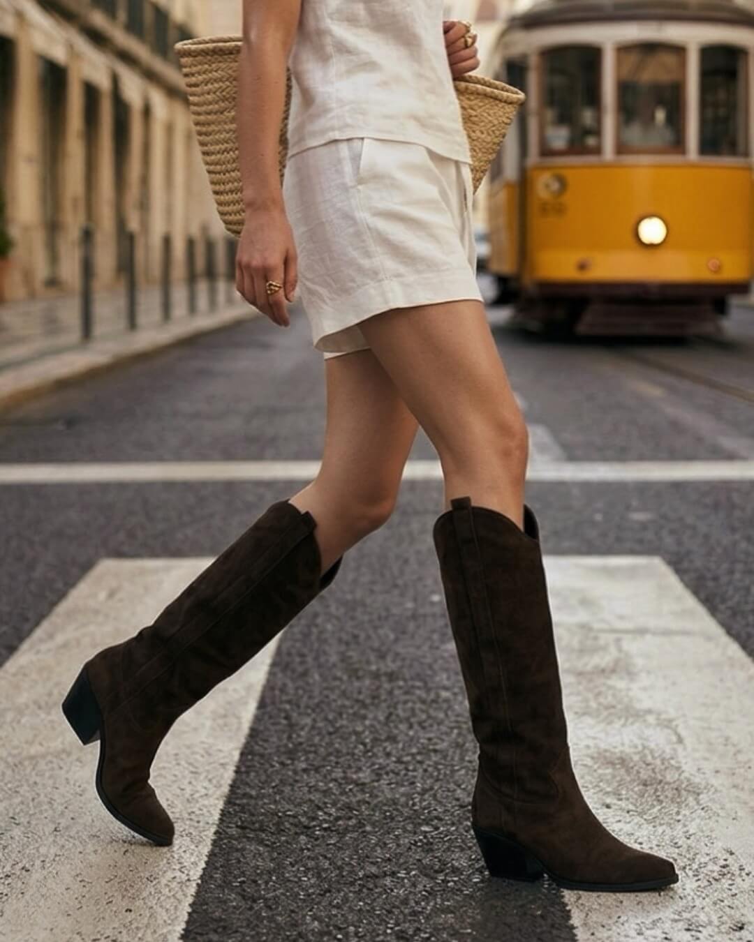 Texano Dorian suede testa di moro