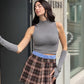 LM - Top Angela grigio con manicotti