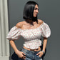 LM - Top Serena bianco con fiori