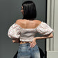 OF - Top Serena bianco con fiori