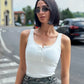 OF - Top Ally bianco coppe imbottite