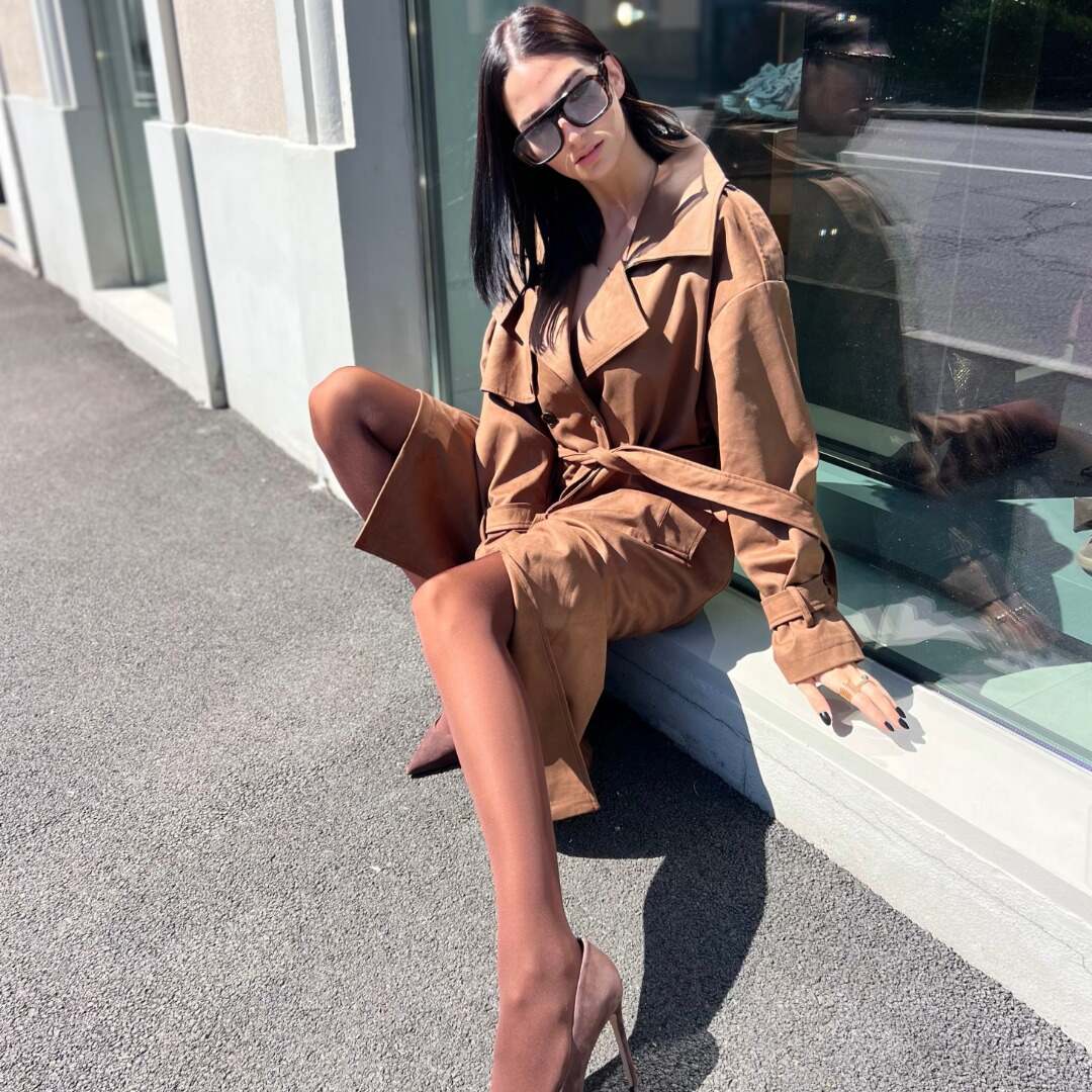 OF - Trench Gabriel suede cuoio