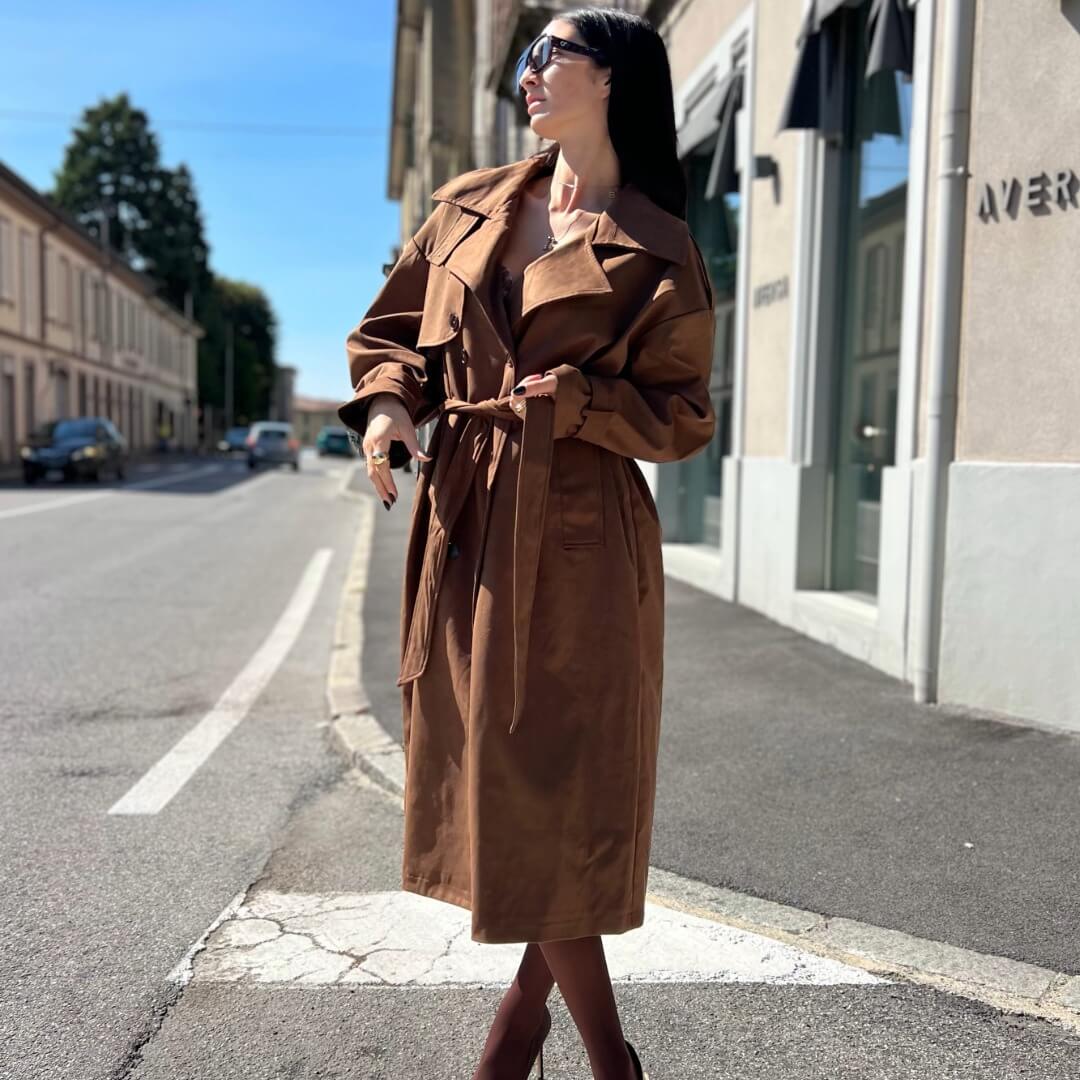 LM - Trench Gabriel suede cuoio