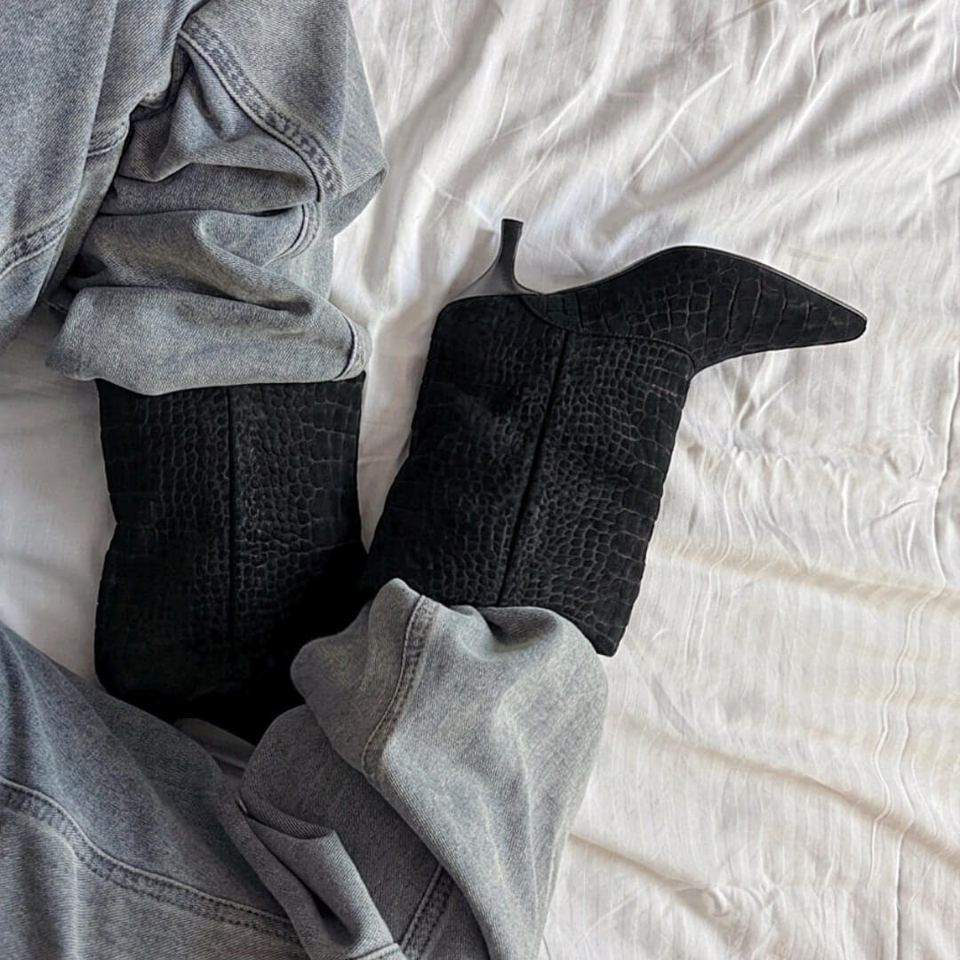 OF - Tronchetto Cindy croco nero