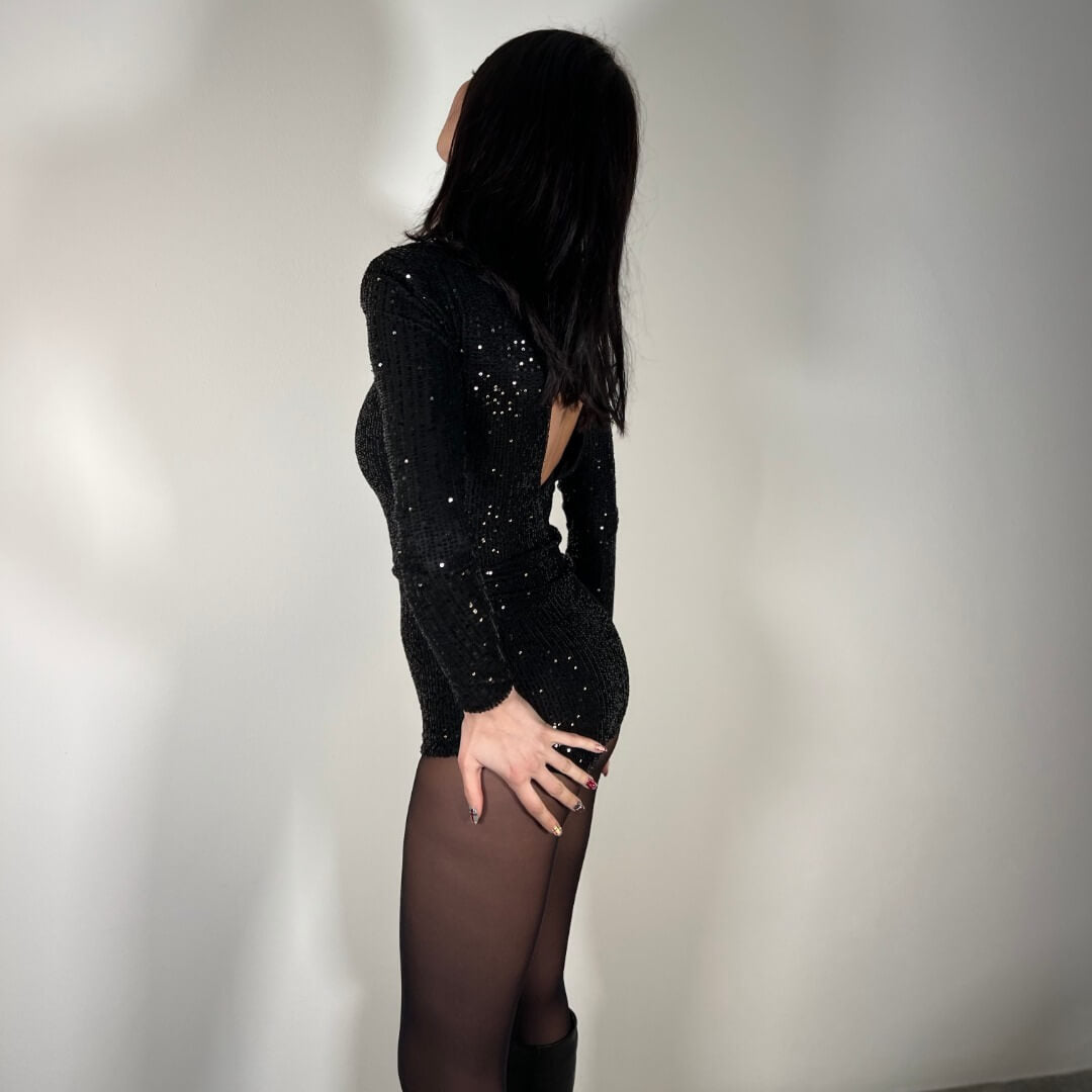 OF - Tutina Ritz nero paillettes