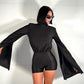OF - Tutina Ginevra satin nero schiena nuda