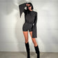 OF - Tutina Ginevra satin nero schiena nuda