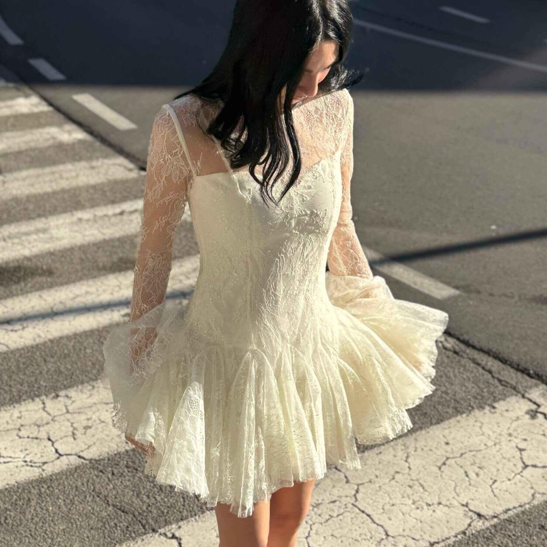 OF - Abito Catherine pizzo avorio