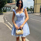OF - Abito Vi vichy azzurro