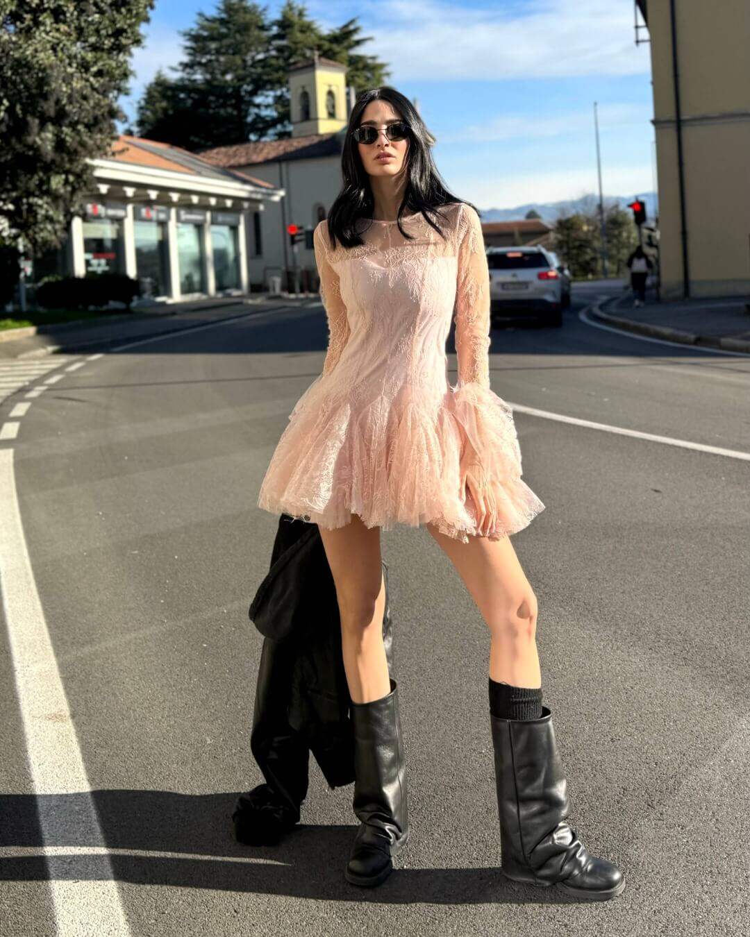 OF - Abito Catherine pizzo rosa