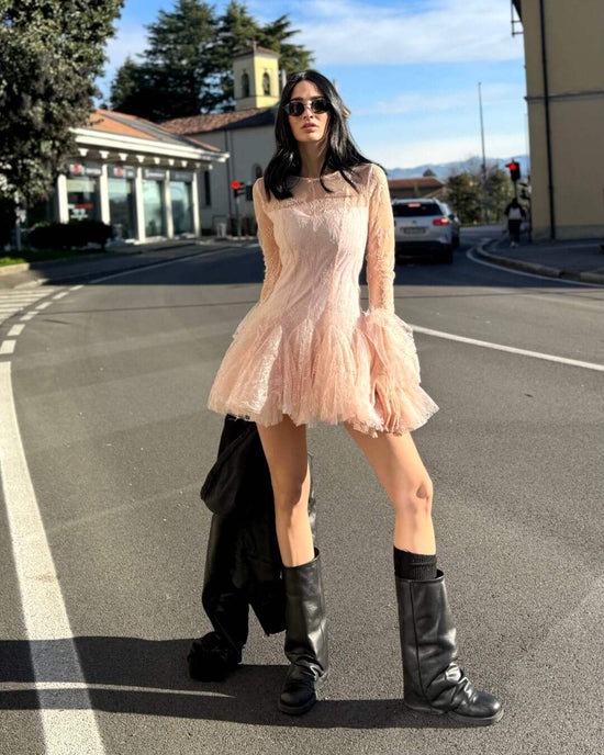 OF - Abito Catherine pizzo rosa