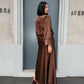 OF - Abito Illy satin marrone