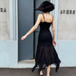 OF - Abito Sirren nero con pietre