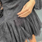 OF - Abito Stefany nero pizzo con rouches