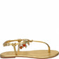LM - Sandalo basso Allegra infradito gold con charms