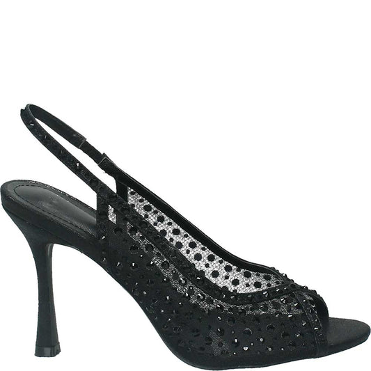 LM - Tacco Madeleine nero con strass