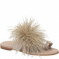 LM - Ciabattina Aramis taupe con piume e pietre
