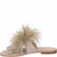 LM - Ciabattina Aramis taupe con piume e pietre