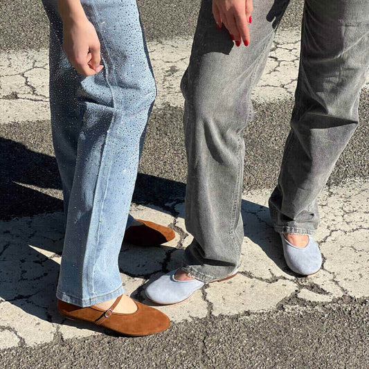 LM - Ballerina Ann suede celeste