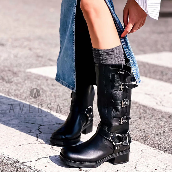 OF - Biker Dua nero con fibbie