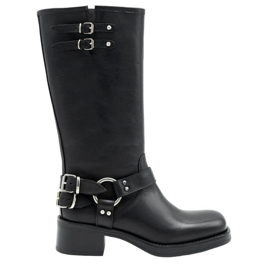 LM - Biker Lucifer con fibbie nero