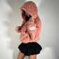 OF - Hinnominate Bomber in ecopelliccia rosa con cappuccio