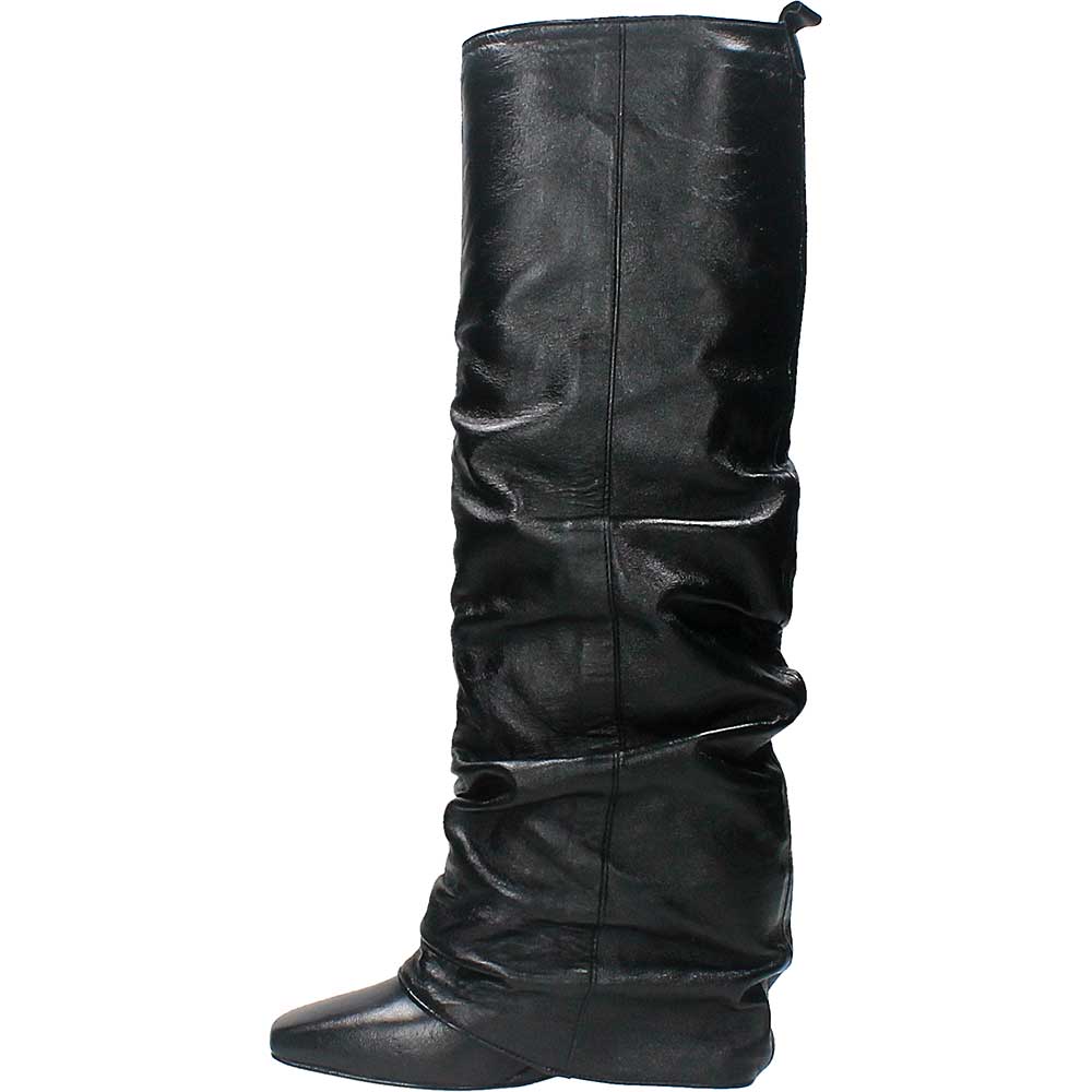 LM - Stivale Bonny nero con zeppa