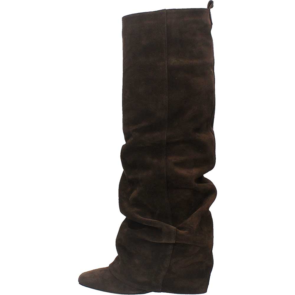 LM - Stivale Bonny testa di moro suede con zeppa