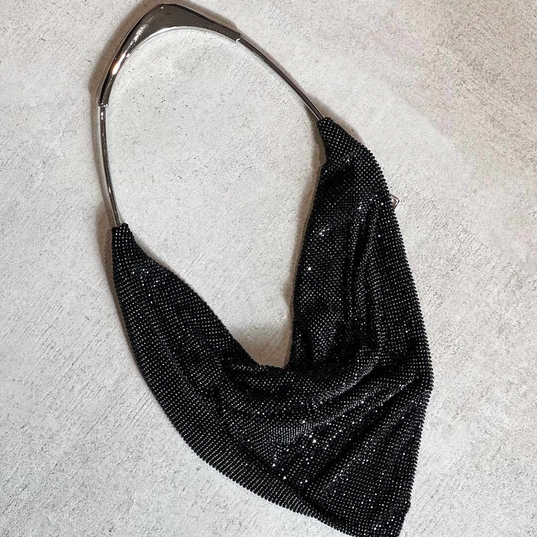 LM - Borsa Clear strass nero