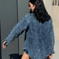 OF - Camicia Stella denim blue con pietre