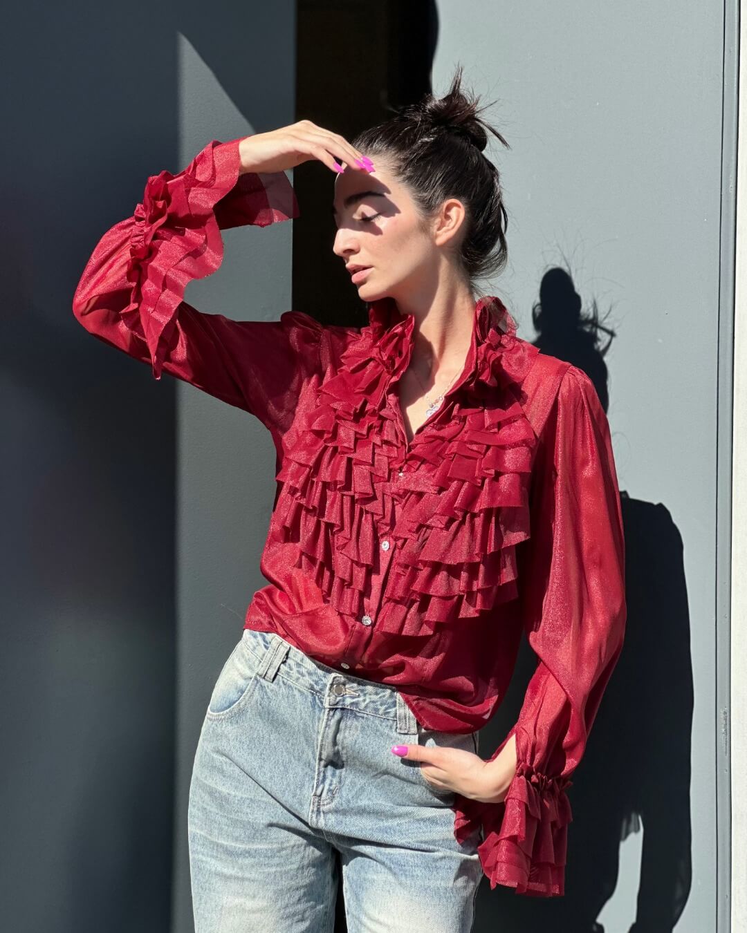 OF - Camicia Prince voulant bordeaux