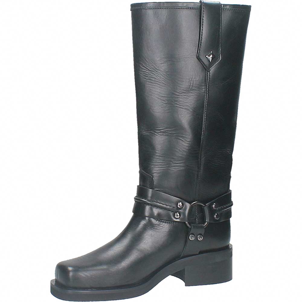 LM - Biker Ryan nero con dettagli argento scuro