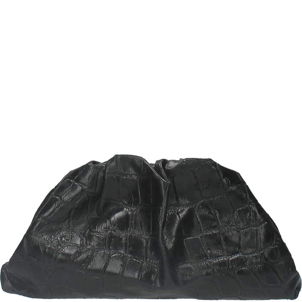 LM - MIA BAG Pochette pelle stampa cocco nero