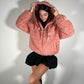 OF - Hinnominate Bomber in ecopelliccia rosa con cappuccio